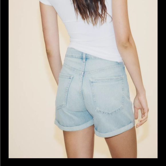 Zara High Waist Mom Fit Shorts - Picture 3 of 9